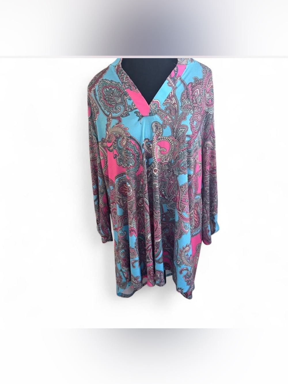 Honeyme curvy women’s paisley tunic top size XL